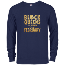 Flat Gold Print Black Queens February Born Tshirt