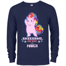 Cute March Unicorn Birthday Girl Gift Rainbow Shirt