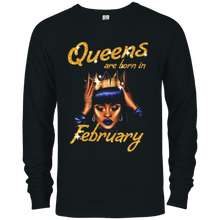Queens Are Born In February Gold Glitter Birthday T-Shirt