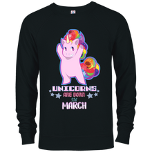 Cute March Unicorn Birthday Girl Gift Rainbow Shirt