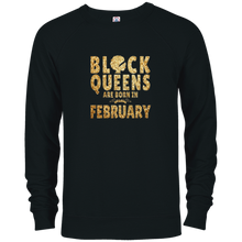 Flat Gold Print Black Queens February Born Tshirt