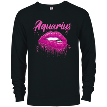 Aquarius Zodiac Birthday Pink Lips T-Shirt for Black Women