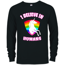 Unicorn I Believe In Humans Shirt Girls Women & Kids Apparel