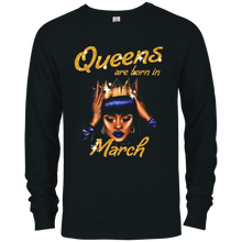 Queens Are Born In March Gold Glitter Birthday T-Shirt